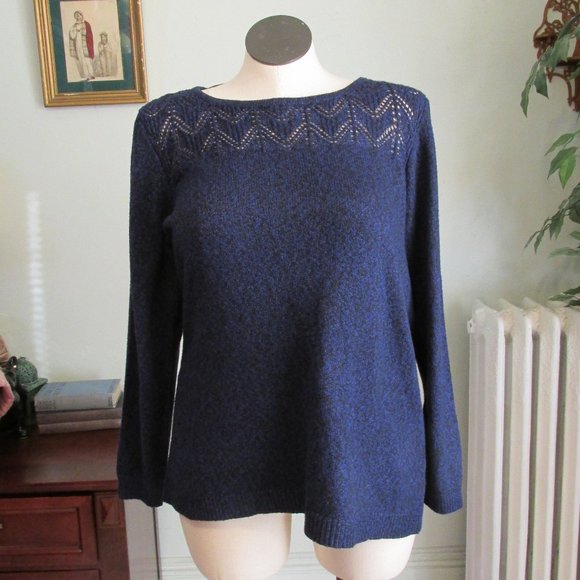 Lane Bryant Blue/Black Sweater NWT - Picture 1 of 4